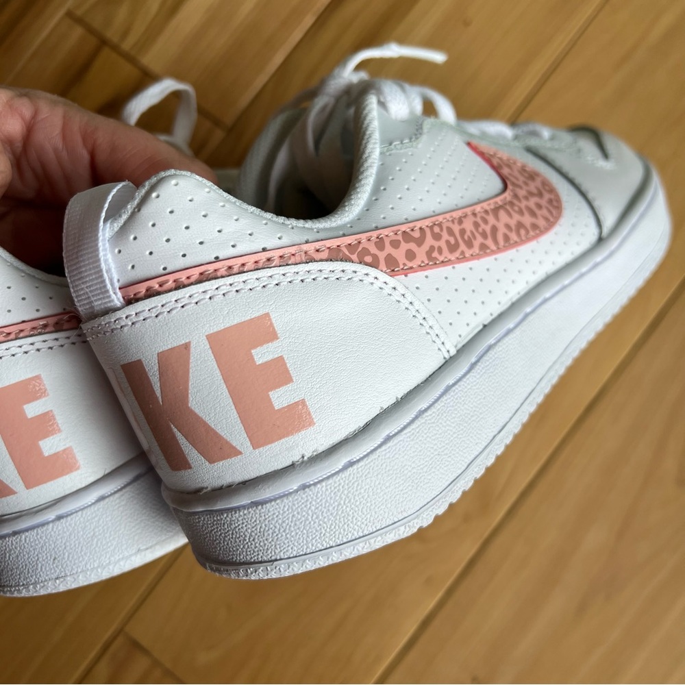 NEW Nike Court Borough Low (GS) 6Y NO BOX White/Rust Pink-Coral Stardust